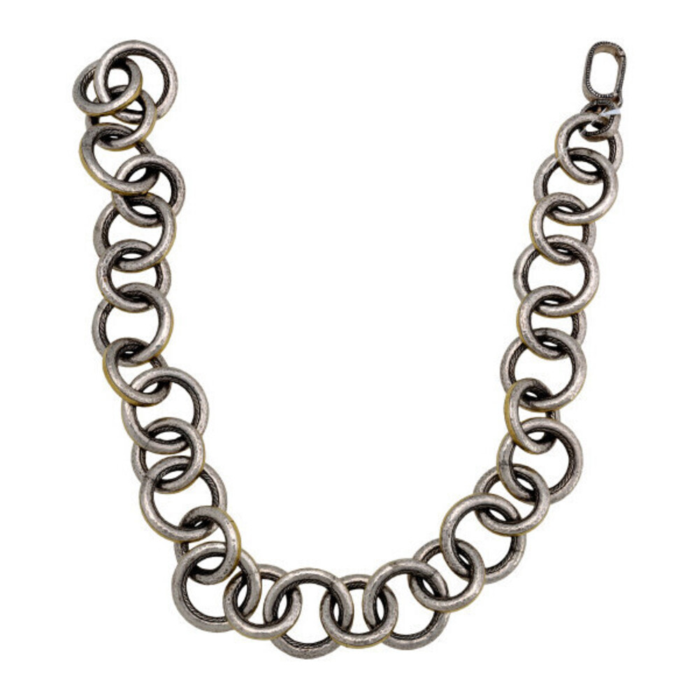 Gurhan Circles Necklace in Sterling Silver with 24K Yellow Gold Detailing